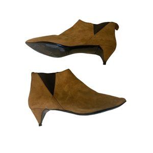 Pierre Hardy Camel Colored & Black Suede Booties, Size 41